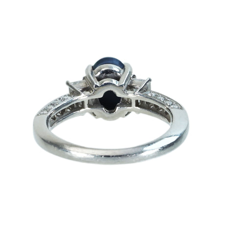 【中古】PT900 BLACK OPALブラックオパールリング BO1.06ct D0.61ct GRJソーティング 6.2g #13