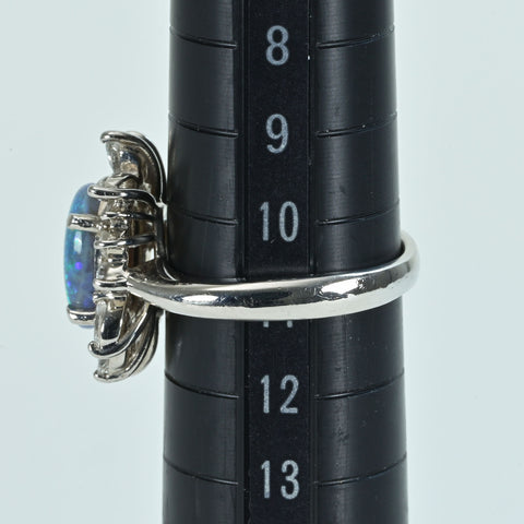 【中古】 PT900 BLACK OPALブラックオパールリング BO1.693ct D0.75ct GGSソーティング 8.7g  #11