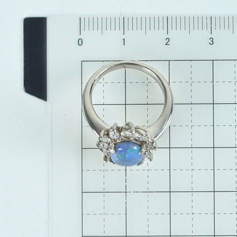 【中古】 PT900 BLACK OPALブラックオパールリング BO1.693ct D0.75ct GGSソーティング 8.7g  #11