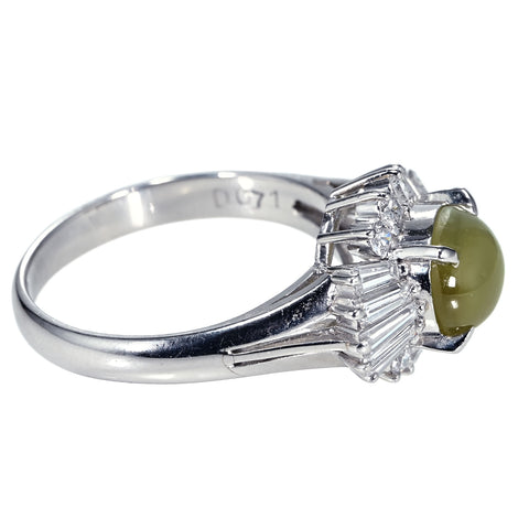 【中古】PT900 CATS EYE RING クリソベリルキャッツアイリング CE2.08ct D0.71ct 5.0g #10