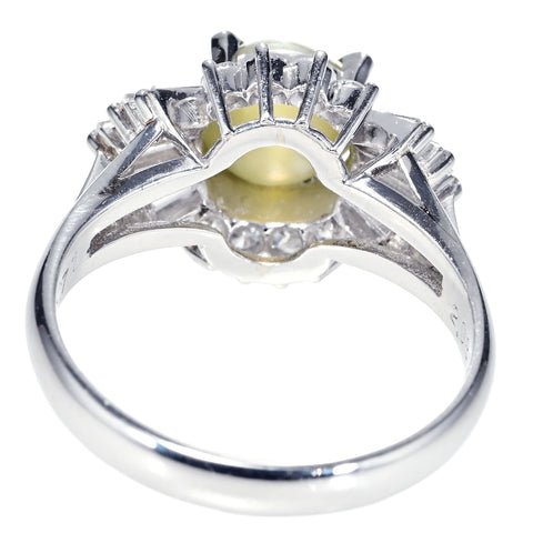 【中古】PT900 CATS EYE RING クリソベリルキャッツアイリング CE2.08ct D0.71ct 5.0g #10