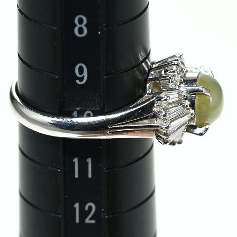 【中古】PT900 CATS EYE RING クリソベリルキャッツアイリング CE2.08ct D0.71ct 5.0g #10