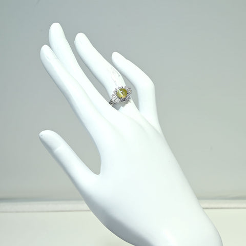 【中古】PT900 CATS EYE RING クリソベリルキャッツアイリング CE2.08ct D0.71ct 5.0g #10
