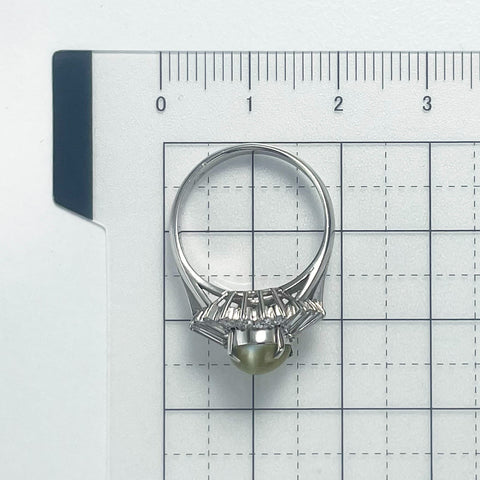【中古】PT900 CATS EYE RING クリソベリルキャッツアイリング CE2.08ct D0.71ct 5.0g #10