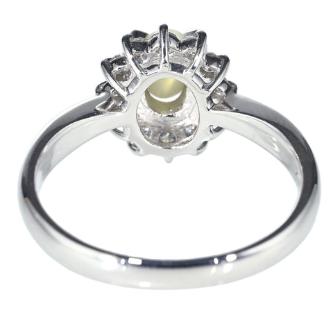 【中古】PT900 CATS EYE RING クリソベリルキャッツアイリング CE0.74ct 0.30ct 5.1g #14