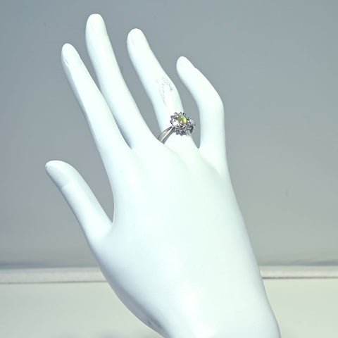 【中古】PT900 CATS EYE RING クリソベリルキャッツアイリング CE0.74ct 0.30ct 5.1g #14