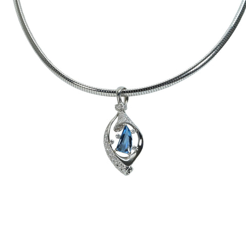 【中古】PT850/PT900 AQUAMARINEアクアマリンペンダントネックレス AQ2.13ct D0.94ct 34.8g