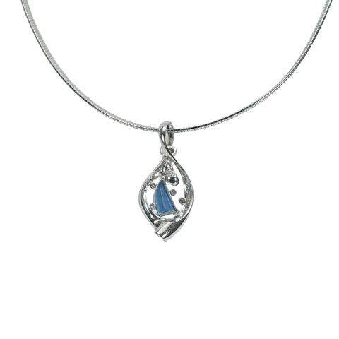 【中古】PT850/PT900 AQUAMARINEアクアマリンペンダントネックレス AQ2.13ct D0.94ct 34.8g