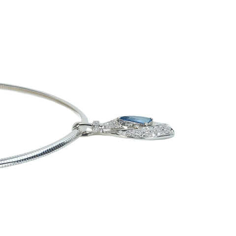 【中古】PT850/PT900 AQUAMARINEアクアマリンペンダントネックレス AQ2.13ct D0.94ct 34.8g