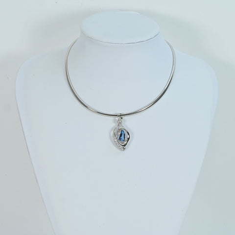 【中古】PT850/PT900 AQUAMARINEアクアマリンペンダントネックレス AQ2.13ct D0.94ct 34.8g