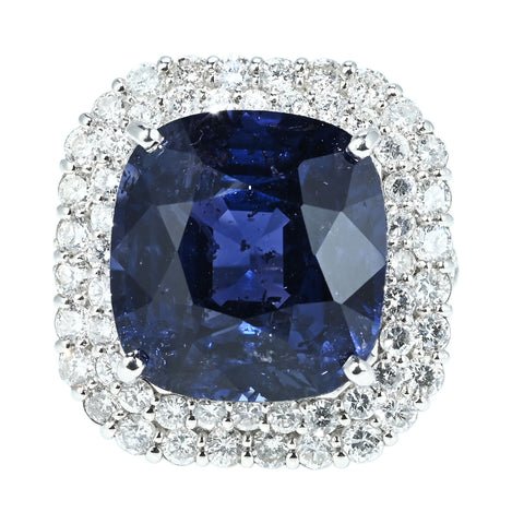 【中古】 PT950 NO-HEAT COLOR- CHANGING SAPPHIRE RING 非加熱カラーチェンジサファイアリング  S16.54ct D1.71ct GRS鑑別書 12.0g