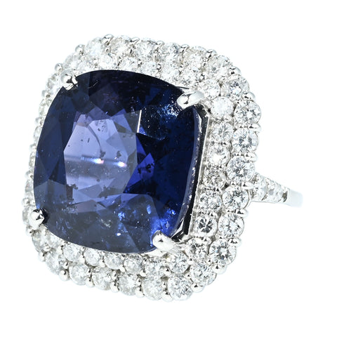 【中古】 PT950 NO-HEAT COLOR- CHANGING SAPPHIRE RING 非加熱カラーチェンジサファイアリング  S16.54ct D1.71ct GRS鑑別書 12.0g