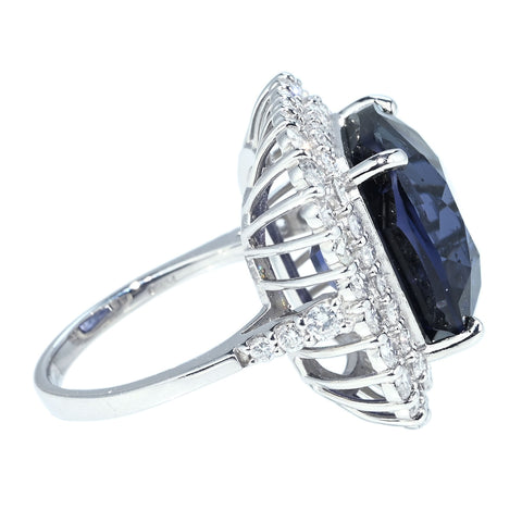 【中古】 PT950 NO-HEAT COLOR- CHANGING SAPPHIRE RING 非加熱カラーチェンジサファイアリング  S16.54ct D1.71ct GRS鑑別書 12.0g