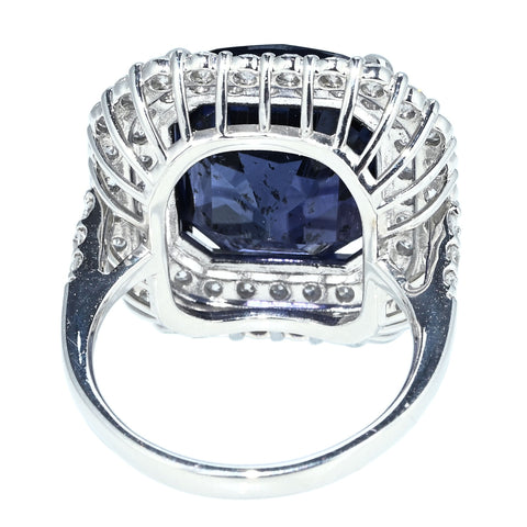【中古】 PT950 NO-HEAT COLOR- CHANGING SAPPHIRE RING 非加熱カラーチェンジサファイアリング  S16.54ct D1.71ct GRS鑑別書 12.0g