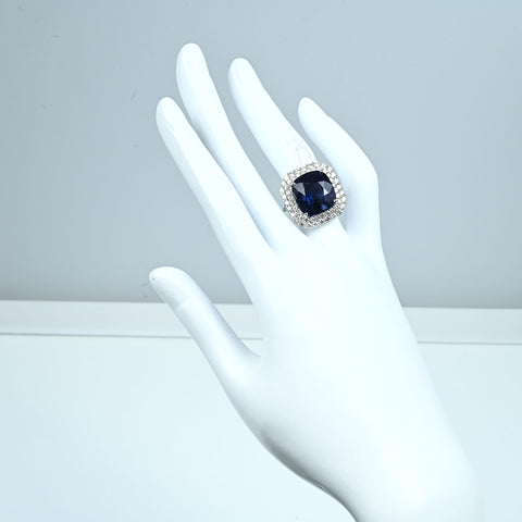 【中古】 PT950 NO-HEAT COLOR- CHANGING SAPPHIRE RING 非加熱カラーチェンジサファイアリング  S16.54ct D1.71ct GRS鑑別書 12.0g