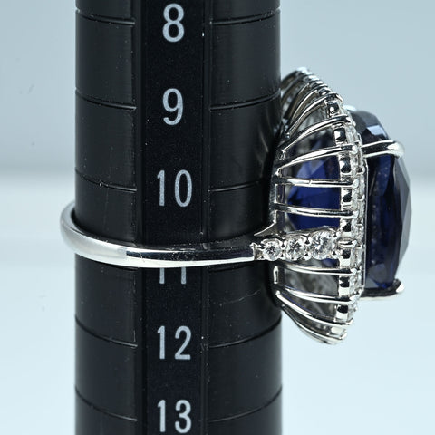 【中古】 PT950 NO-HEAT COLOR- CHANGING SAPPHIRE RING 非加熱カラーチェンジサファイアリング  S16.54ct D1.71ct GRS鑑別書 12.0g