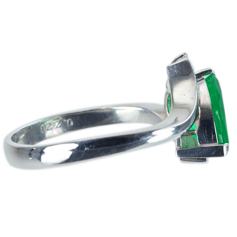 【中古】PT900 EMERALD RING エメラルドリング E2.323ct D0.226ct 8.1g #20