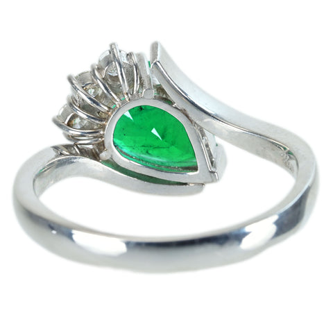 【中古】PT900 EMERALD RING エメラルドリング E2.323ct D0.226ct 8.1g #20