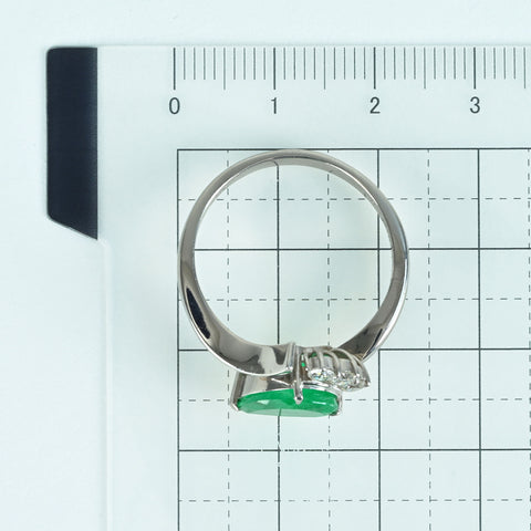 【中古】PT900 EMERALD RING エメラルドリング E2.323ct D0.226ct 8.1g #20