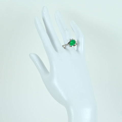 【中古】PT900 EMERALD RING エメラルドリング E2.323ct D0.226ct 8.1g #20