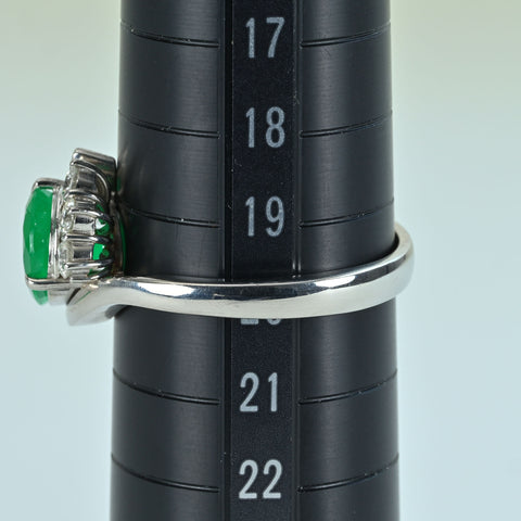 【中古】PT900 EMERALD RING エメラルドリング E2.323ct D0.226ct 8.1g #20