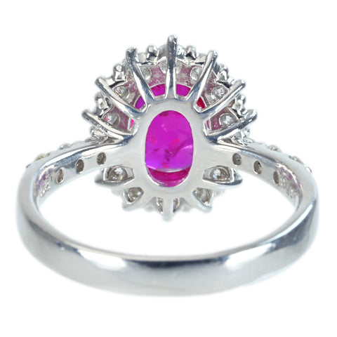 【中古】PT900 NO HEAT RUBY RING 非加熱ルビーリング R2.015ct D0.73ct 日宝協ソーティング 6.0g #11.5