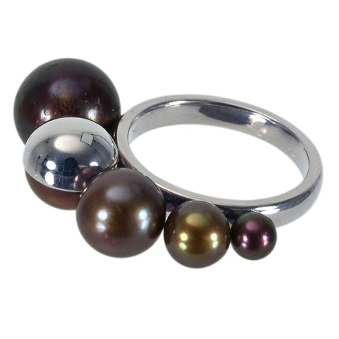 【中古】TASAKIタサキ K18WG PEARL RING パールリング 4.0 - 10.0mm 7.7g #11 ONE PRICE