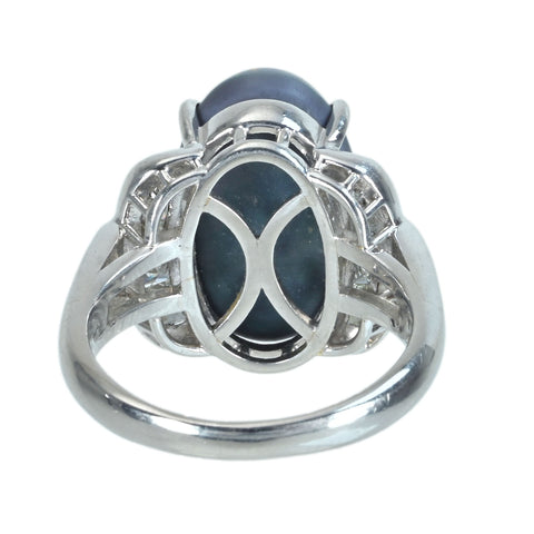 [Pre-owned] PT900 BLACK OPAL Black Opal Ring, 6.93ct Bore, 1.45ct Diameter, 12.1g, #17 