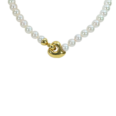 Pre-owned CALDERONI K18YG Akoya Pearl Necklace, 8.5-9.0mm, D0.69ct, 48.5g, Box/Card, One Price 