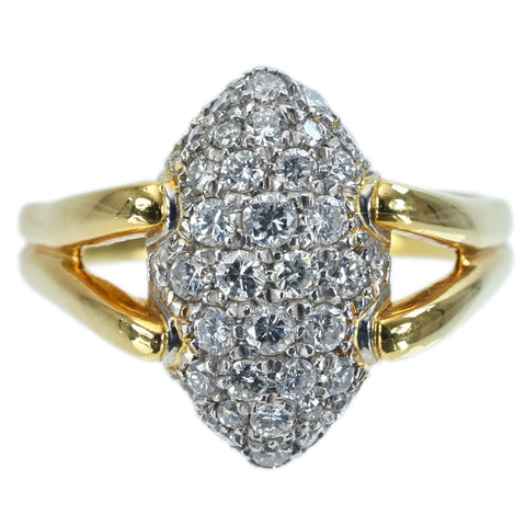 【中古】K18/PT900 DIAMOND RING ダイヤモンドリング D1.01ct 9.8g #20