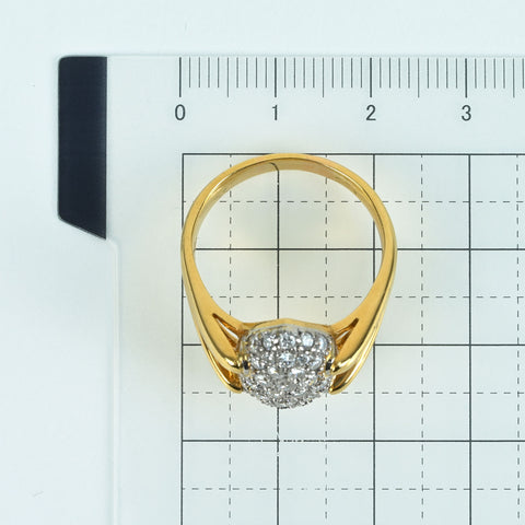 【中古】K18/PT900 DIAMOND RING ダイヤモンドリング D1.01ct 9.8g #20