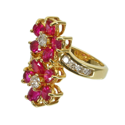 【中古】K18YG RUBYルビーリング R3.15ct D0.67ct 8.3g #9