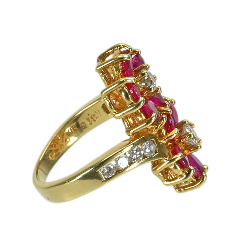 【中古】K18YG RUBYルビーリング R3.15ct D0.67ct 8.3g #9