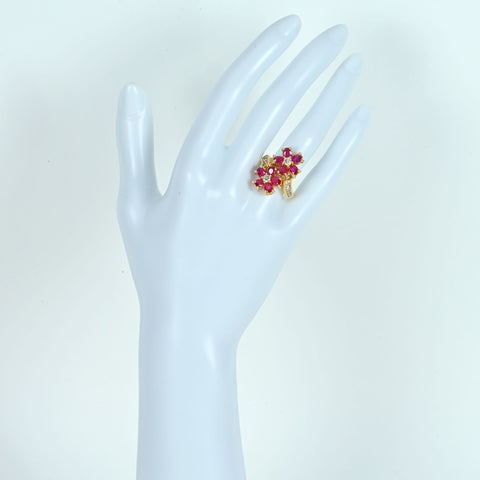 【中古】K18YG RUBYルビーリング R3.15ct D0.67ct 8.3g #9