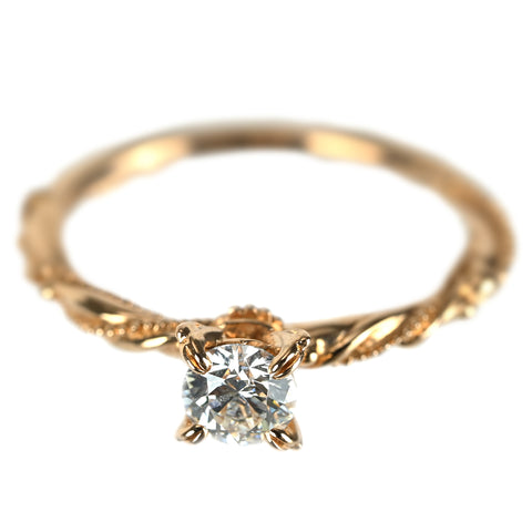 【中古】LUCIE ルシエ K18PG ダイヤモンドリング D0.255ct 1.5g #5.5