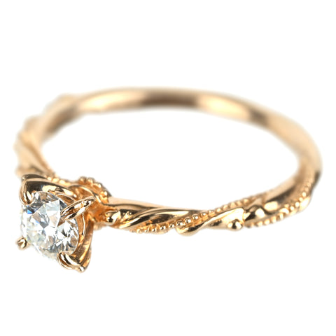 【中古】LUCIE ルシエ K18PG ダイヤモンドリング D0.255ct 1.5g #5.5