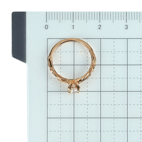 【中古】LUCIE ルシエ K18PG ダイヤモンドリング D0.255ct 1.5g #5.5