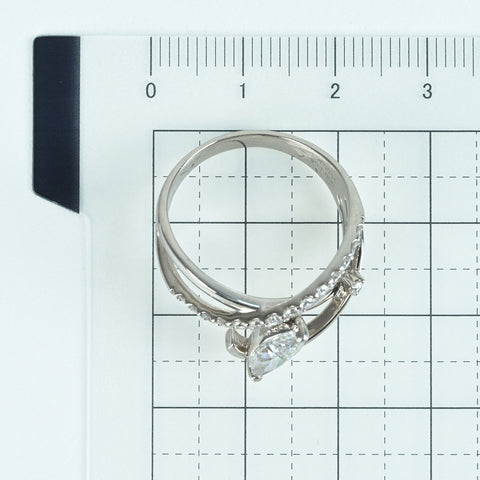 Pre-owned PT900 Marquise Cut Diamond Ring, 1.006ct, G Color, I1 Class, D0.36ct, CGL Certified, 8.0g, #18.5 