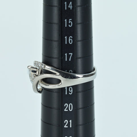 Pre-owned PT900 Marquise Cut Diamond Ring, 1.006ct, G Color, I1 Class, D0.36ct, CGL Certified, 8.0g, #18.5 