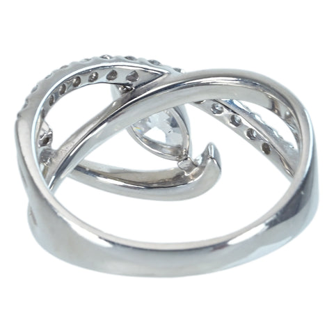 Pre-owned PT900 Marquise Cut Diamond Ring, 1.006ct, G Color, I1 Class, D0.36ct, CGL Certified, 8.0g, #18.5 