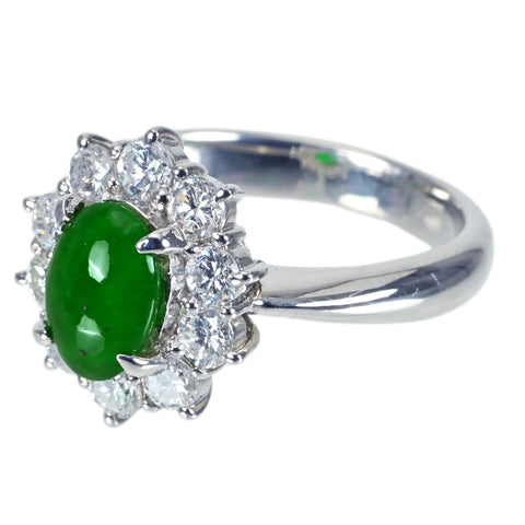 【中古】PT900 JADEITE RING ヒスイリング D0.795ct 7.2g #10
