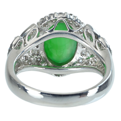 【中古】PT900 JADEITEヒスイリング J3.34ct D0.73ct 9.4g #13