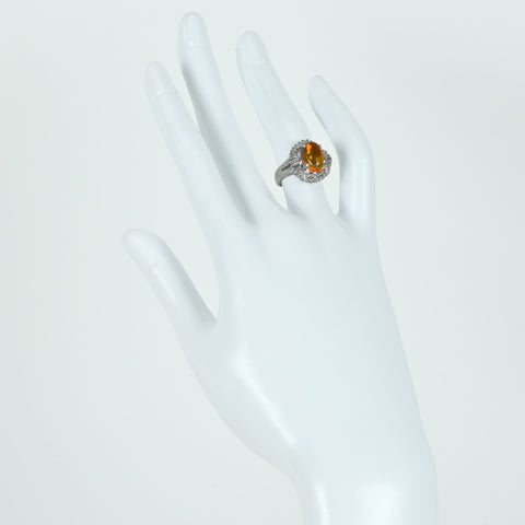 【中古】PT900 MEXICO OPALメキシコオパールリング OP1.89ct D0.41ct 6.9g #10