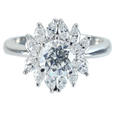 【中古】PT900 DIAMOND RING ダイヤモンドリング 1.007ct Fカラー I1クラス Goodカット D0.59ct 6.0g #10
