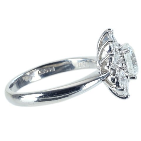 【中古】PT900 DIAMOND RING ダイヤモンドリング 1.007ct Fカラー I1クラス Goodカット D0.59ct 6.0g #10
