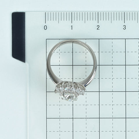 【中古】PT900 DIAMOND RING ダイヤモンドリング 1.007ct Fカラー I1クラス Goodカット D0.59ct 6.0g #10