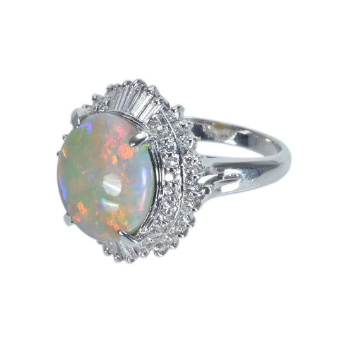 【中古】PT900 OPALオパールリング OP2.89ct D0.63ct 9.8g #8
