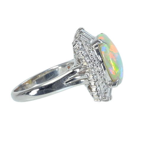 【中古】PT900 OPALオパールリング OP2.89ct D0.63ct 9.8g #8