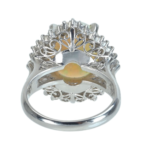 【中古】PT900 OPALオパールリング OP2.89ct D0.63ct 9.8g #8