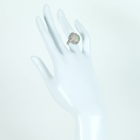 【中古】PT900 OPALオパールリング OP2.89ct D0.63ct 9.8g #8